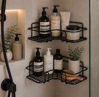 (PACK OF 2) Metal Bathroom Corner Rack, Bathroom Shelf, Storage Rack, Wall Storage Organizer Rack