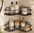 (PACK OF 2) Metal Bathroom Corner Rack, Bathroom Shelf, Storage Rack, Wall Storage Organizer Rack